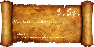 Valkai Szabolcs névjegykártya